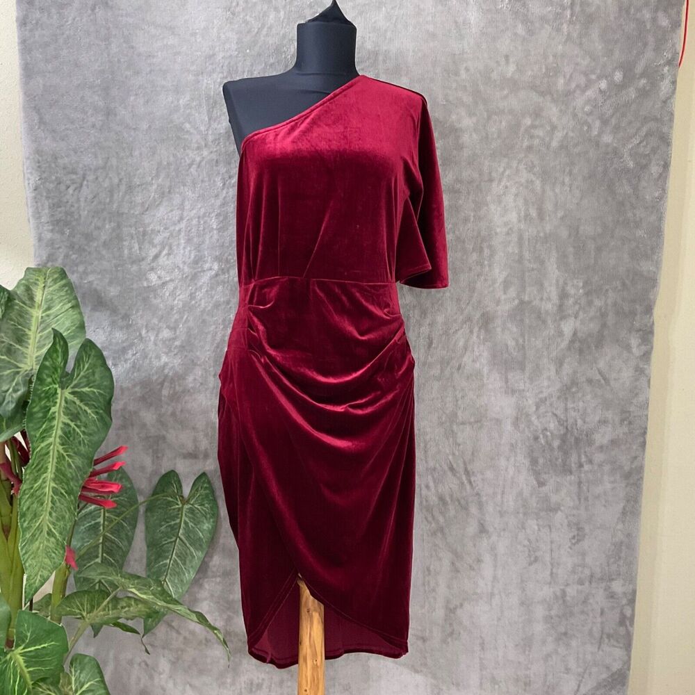 SUBIKI cocktail party, Vampire, Punk dress women size L Velour asymmetric hem